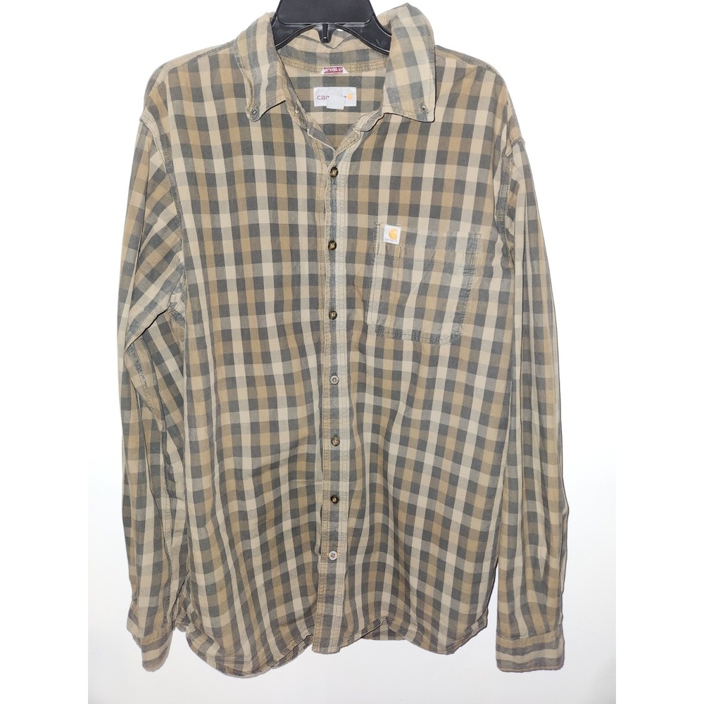 Men's Carhartt Long Sleeve Button Up Size XL TALL